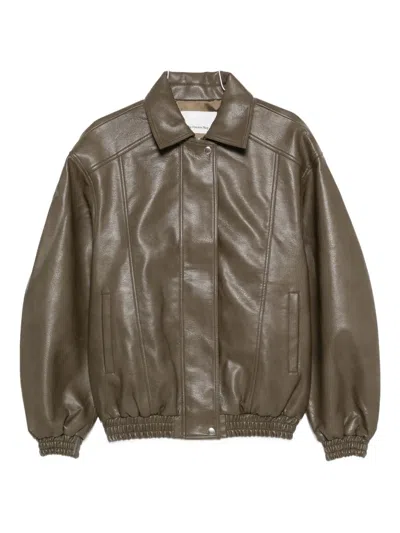 The Frankie Shop Prescott Elastic-cuff Jacket In Green