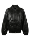 The Frankie Shop Faux Leather Jacket With Structured Collar In Black