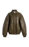 The Frankie Shop Prescott Faux Leather Jacket In Gray