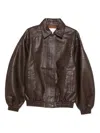 The Frankie Shop Prescott Grained Faux Leather Jacket In Brown