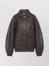 The Frankie Shop Prescott Grained Faux Leather Jacket In Brown