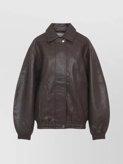 THE FRANKIE SHOP PRESCOTT GRAINED FAUX LEATHER JACKET