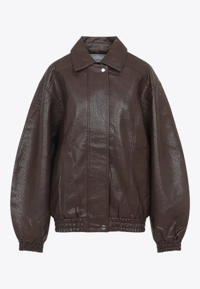 THE FRANKIE SHOP PRESCOTT GRAINED FAUX LEATHER JACKET