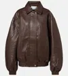 The Frankie Shop Prescott Grained Faux Leather Jacket In Brown