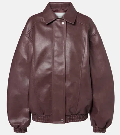 The Frankie Shop Prescott Oversized Jacket In Burgundy