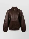 The Frankie Shop Prescott Grained Faux Leather Jacket In Brown