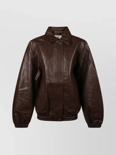 THE FRANKIE SHOP PRESCOTT TEXTURED FAUX LEATHER COAT