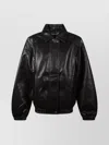 The Frankie Shop Faux Leather Jacket With Structured Collar In Black