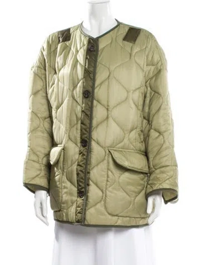 Pre-owned The Frankie Shop Printed Bomber Jacket In Green