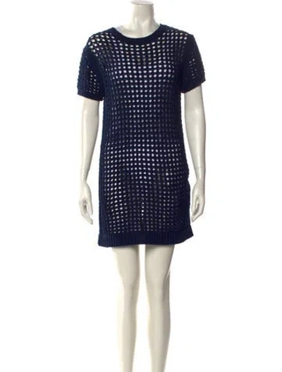Pre-owned The Frankie Shop Printed Mini Dress In Blue