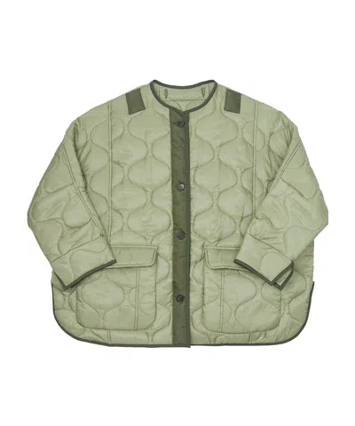 The Frankie Shop Quilted Jacket In Green