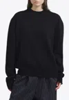 The Frankie Shop Rafaela Padded Knit Oversized Sweater In Black