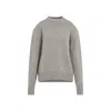 The Frankie Shop Relaxed Fit Crew Neck Sweater In Luxurious Wool-cashmere Blend In Gray