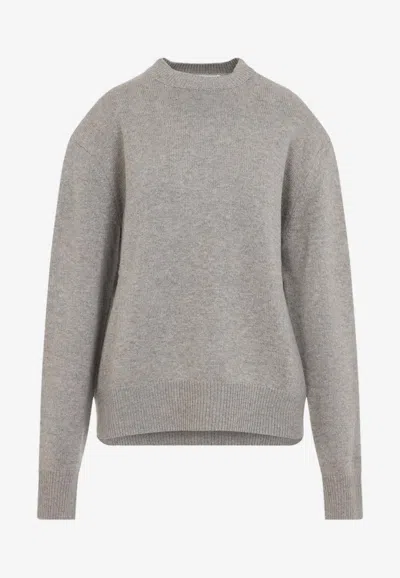 The Frankie Shop Rafaela Padded Knit Pullover Sweater In Brown