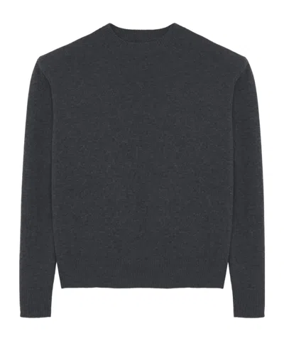 The Frankie Shop Rafaela Padded Knit Sweater - Dark Grey Melange