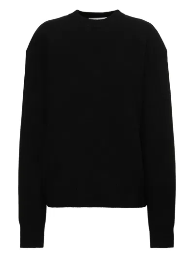 The Frankie Shop Rafaela Padded Knit Sweater In Black