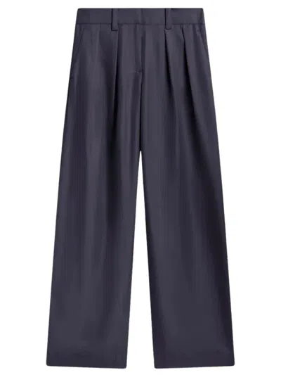 The Frankie Shop Relaxed Fit Bermuda Shorts With Belt Loops In Blue