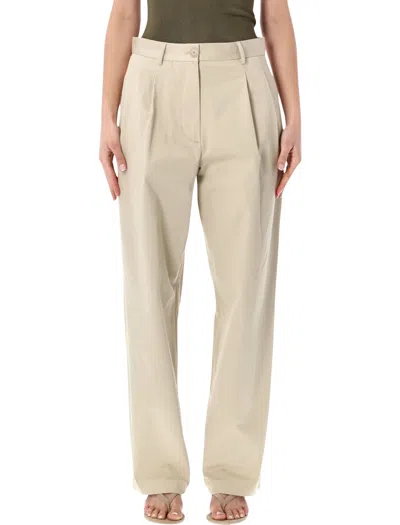The Frankie Shop Light Beige Norstrand Cotton Chino Trousers In Neutral