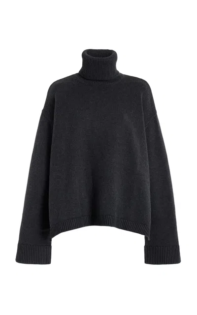 THE FRANKIE SHOP RHEA OVERSIZED WOOL-COTTON TURTLENECK SWEATER