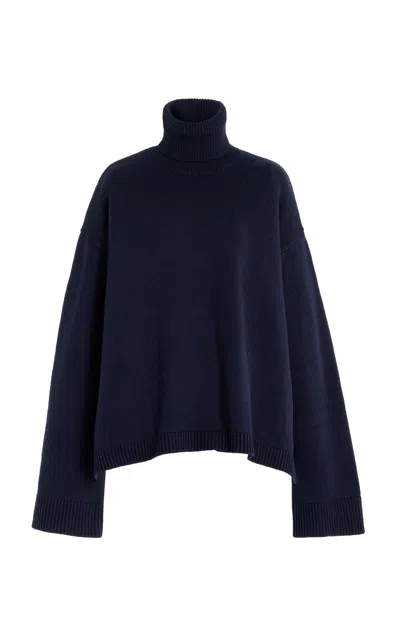 The Frankie Shop Frankie Shop Womens Charcoal Rhea Turtleneck Wool And Cotton-blend Knitted Jumper