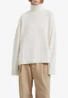 The Frankie Shop Rhea Wool And Cotton Turtleneck Sweater In Ivory