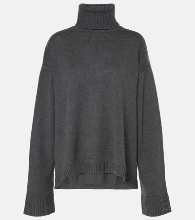 THE FRANKIE SHOP RHEA TRAPEZE WOOL AND COTTON TURTLENECK SWEATER