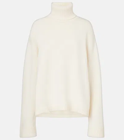 The Frankie Shop Rhea Wool And Cotton Turtleneck Sweater In Ivory