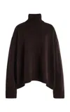 The Frankie Shop Rhea Wool-cotton Sweater In Brown
