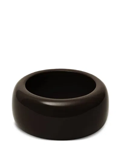 The Frankie Shop Wide Band Smooth Finish Statement Bracelet In Brown