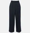 The Frankie Shop Ripley Pinstripe Twill Wide-leg Pants In Navy White Pinstripe