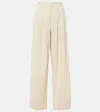The Frankie Shop Ripley Pleated Twill Wide-leg Pants In Neutrals