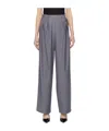 The Frankie Shop Womens Grey Ripley Pleated Wide-leg Wool-blend Trousers