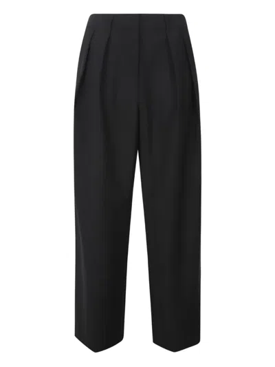 The Frankie Shop Ripley Pleated Crepe Wide-leg Pants In Black
