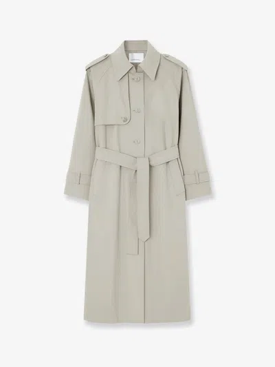 The Frankie Shop Riva Cotton Blend Trench Coat In Gray
