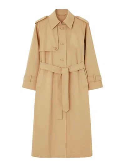 The Frankie Shop Riva Cotton Trench Coat In Brown