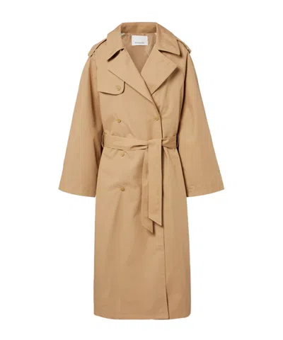 The Frankie Shop Riva Oversized Cotton Trench Coat In Multi