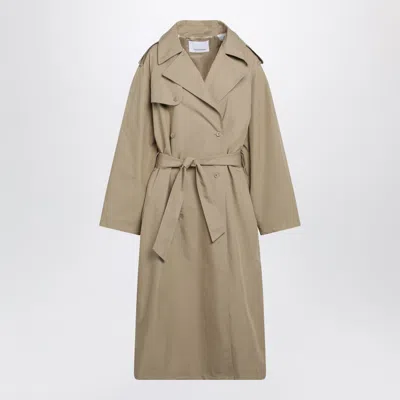 The Frankie Shop Riva Trench Coat In Camel Cotton In Brown