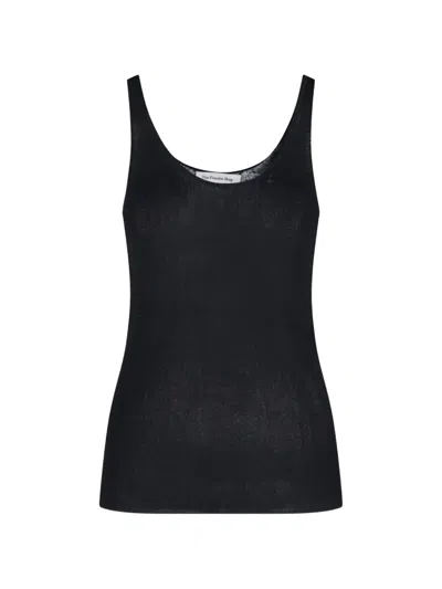 The Frankie Shop Mini Slim Fit Scoop Neck Tank Top In Black
