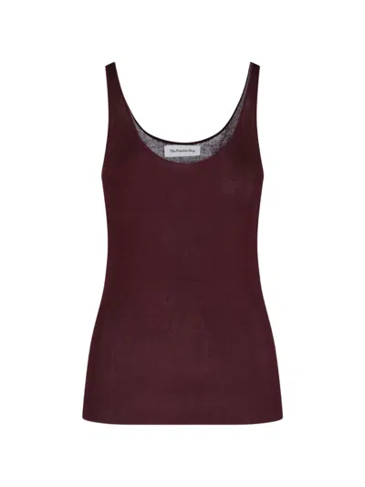 The Frankie Shop Rivo Knit Tank Top In Red
