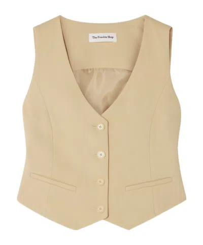The Frankie Shop Roma Woven Vest In Neutral