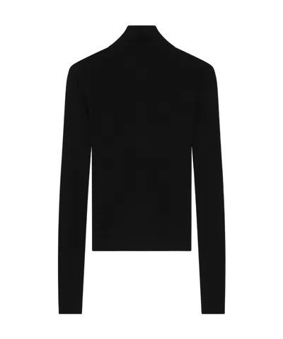 The Frankie Shop Sade Black Merino Wool And Silk Sweater