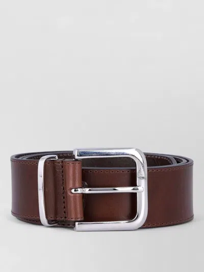 The Frankie Shop Sarno Leather Belt Rectangular Buckle In Orange
