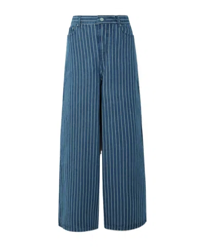 The Frankie Shop Sasha Striped Wide-leg Jeans In Multi