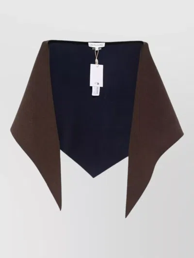 The Frankie Shop Two-tone Pointed Scarf In Brown