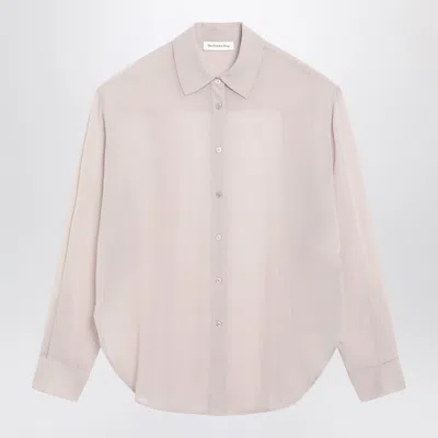 The Frankie Shop Long Sleeve Sheer Tailored Shirt Buttoned Cuffs In Multi
