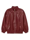 The Frankie Shop Oversized Faux Leather Bomber Jacket With Puff Sleeves