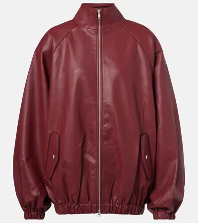 THE FRANKIE SHOP SENTA OVERSIZED FAUX LEATHER BOMBER JACKET