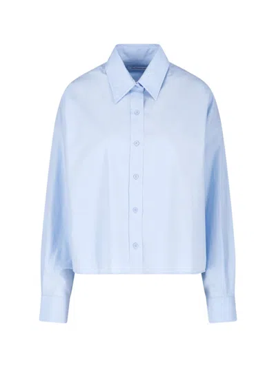 The Frankie Shop Arlen Boxy Shirt In Blue