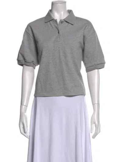 Pre-owned The Frankie Shop Short Sleeve Polo In Grey