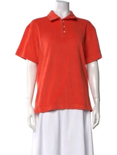Pre-owned The Frankie Shop Short Sleeve Polo In Orange